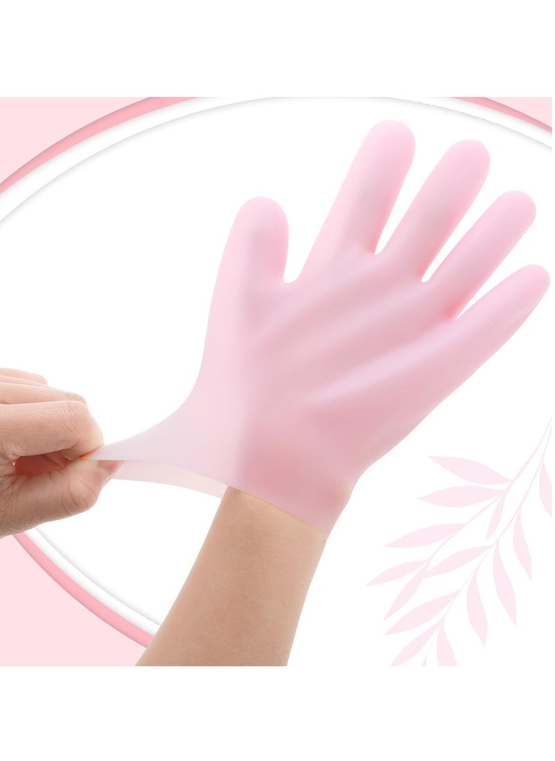 Generic - 2 Pairs Silicone Moisturizing Gloves Spa Gel Hydrating Gloves Women's Hand Care Gloves, Anti Slip Aloe Lotion Gloves for Repairing Dry Hands, Calluses, Cracked Heels and Softening Rough Skin - Image 1