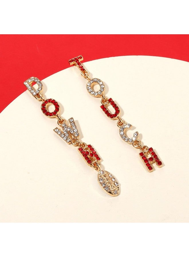 فالين أقراط يوم اللعبة للنساء أقراط كرة القدم المتدلية أقراط لمس الخرز أقراط أمهات كرة القدم ملابس يوم اللعبة إكسسوارات هدايا الحفلات (اللون F) - Image 5