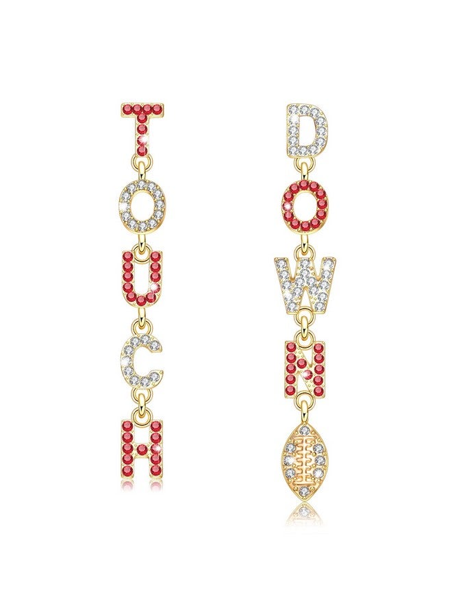 فالين أقراط يوم اللعبة للنساء أقراط كرة القدم المتدلية أقراط لمس الخرز أقراط أمهات كرة القدم ملابس يوم اللعبة إكسسوارات هدايا الحفلات (اللون F) - Image 1