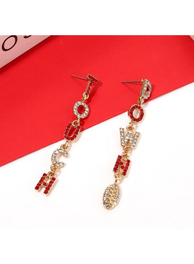 فالين أقراط يوم اللعبة للنساء أقراط كرة القدم المتدلية أقراط لمس الخرز أقراط أمهات كرة القدم ملابس يوم اللعبة إكسسوارات هدايا الحفلات (اللون F) - Image 4