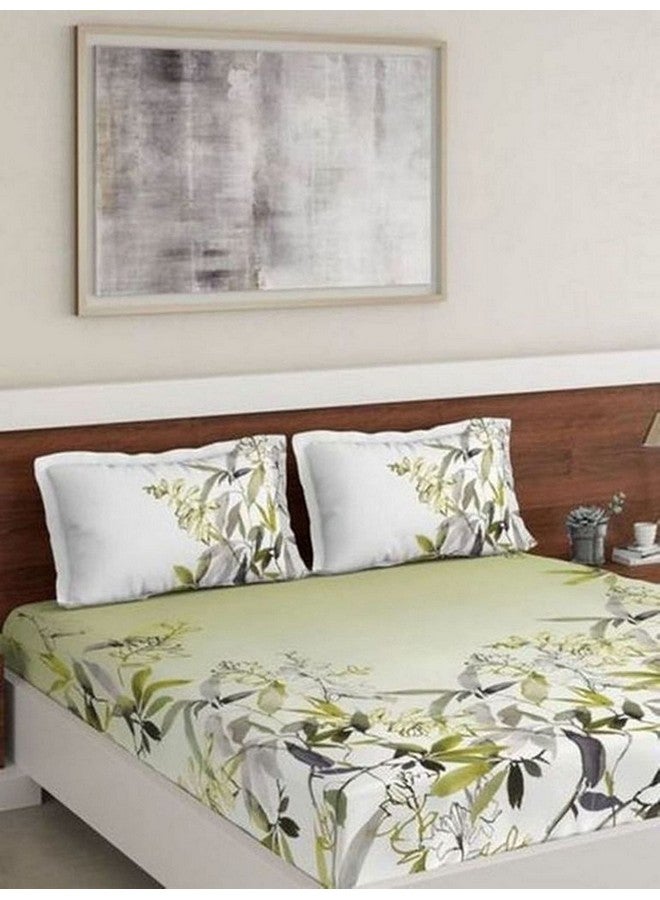 DDECOR Live beautiful DDECOR - Bamboo 100% Cotton Double Bedsheet with 2 Pillow Covers, Green  - Image 2