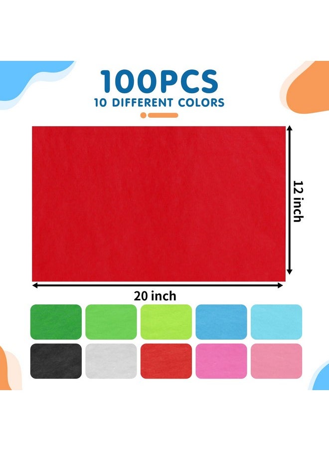 Hlonon 100 Sheets Colored Tissue Paper 12×20 Inch Tissue Paper Bulk Gift Wrapping For Gift Bags Diy Crafts Birthday Wedding Holidays Decor 10 Colors  - Image 2