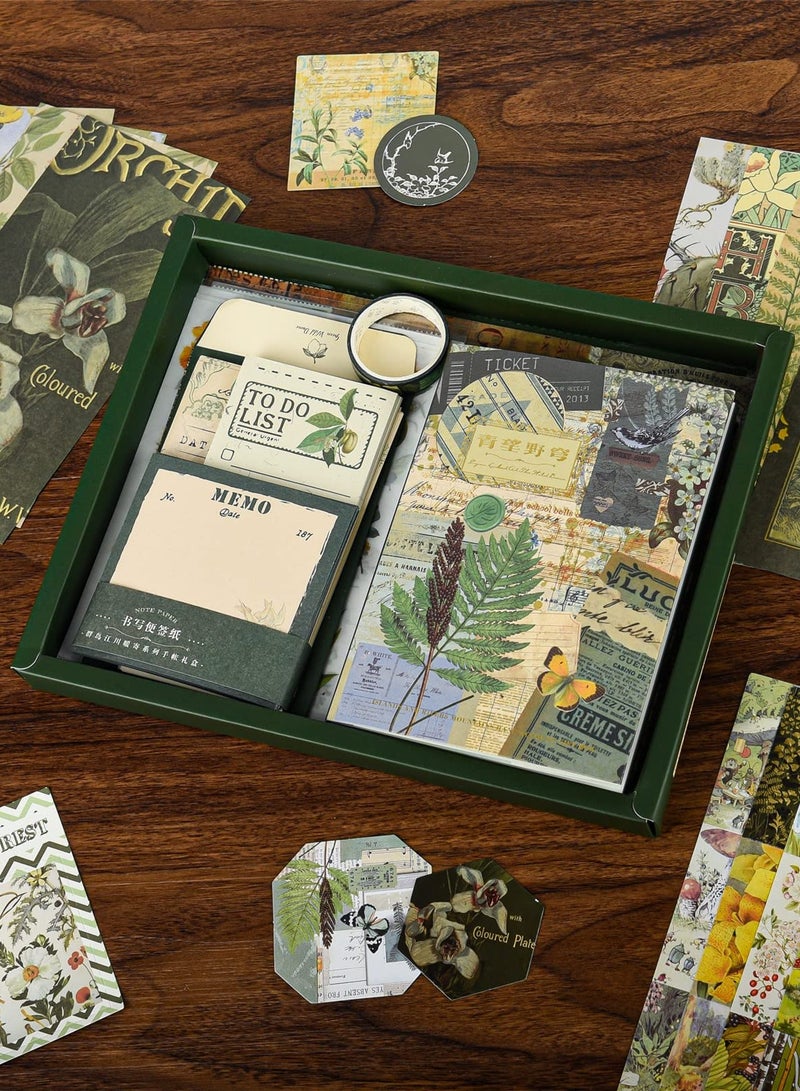 KASTWAVE طقم الدفتر الجمالي، طقم دفتر النقاط مع لوازم التدوين / تجميع القصاصات، قرطاسية، دفتر شبكي A6 مع صفحات قانونية لتدوين الملاحظات هدية دفتر تجميع للشابة المراهقة (سيلاني بري) - Image 4