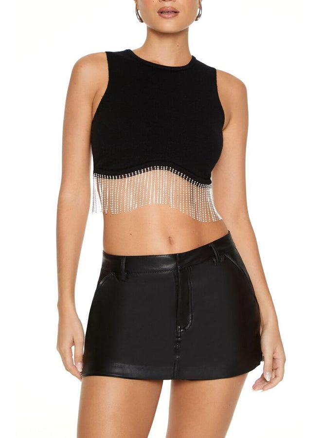 FOREVER 21 Fringe Sweater-Knit Crop Top  - Image 2
