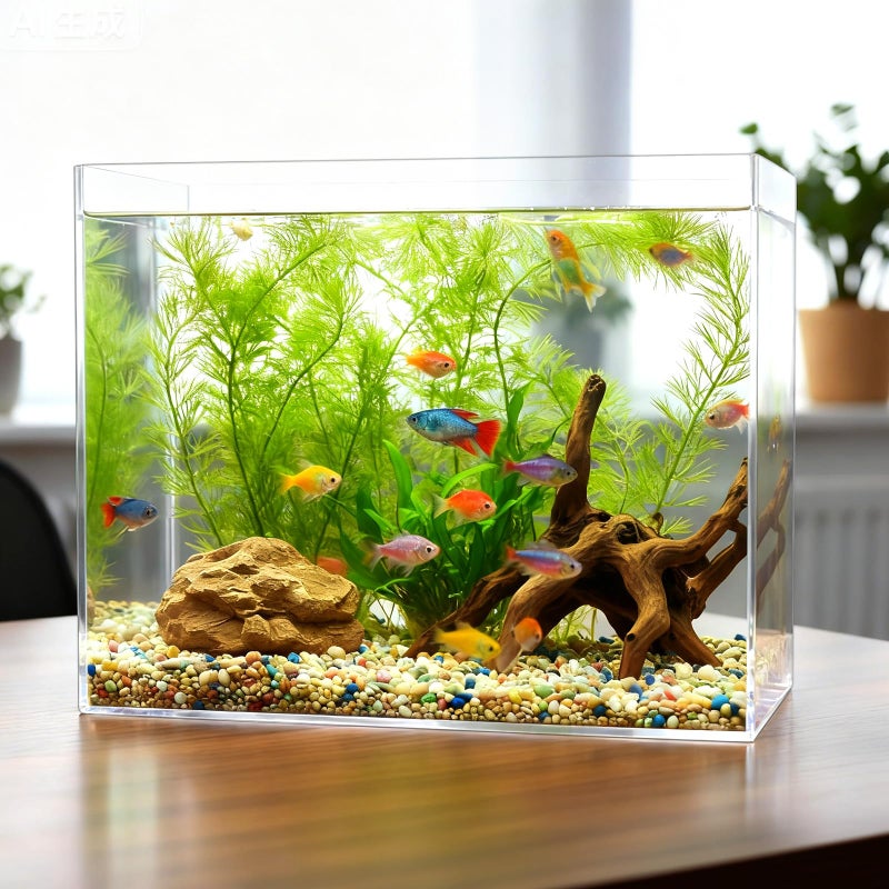 Ferrochef 3 Gallon Acrylic Fish Tank with Mat, Small Aquarium for Raising Betta Fish, Goldfish, Snails, Snakes, Shrimp, and Aquatic Plants, Easy to Maintain - Image 4