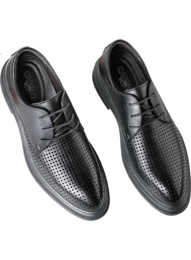 Cartelo Men'S Business Leather Shoes, Formal Shoes, Breathable Soft Cowhide, Hollow-Out Perforated Shoes, Leather Sandals For Men 9599, Hollow-Out Style, Size 39 - Image 3
