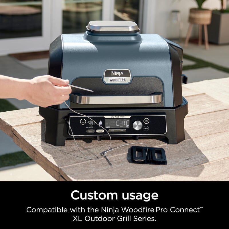 Ninja XSKPROBEXL Woodfire Smart Thermometer, Compatible with OG900 Series, Additional Thermometer to Monitor Multiple Proteins, Controlled Grilling and Smoking, Includes Dual Storage Box, Black/Silver - Image 3