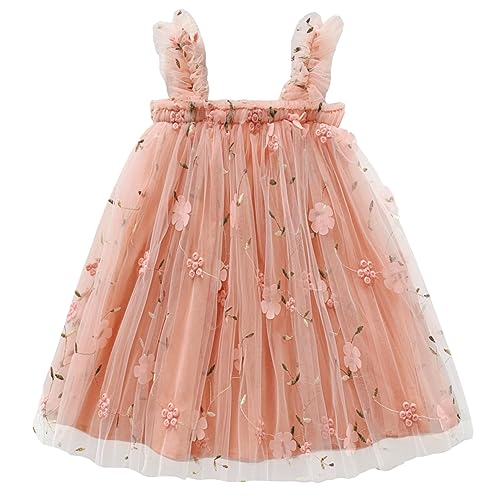 BGFKS Layered Tulle Tutu Dress for Toddler Girls,Baby Girl Rainbow Tutu Princess Skirt Set with Flower Headband.(Flower Orange Pink,12 Months) - Image 4