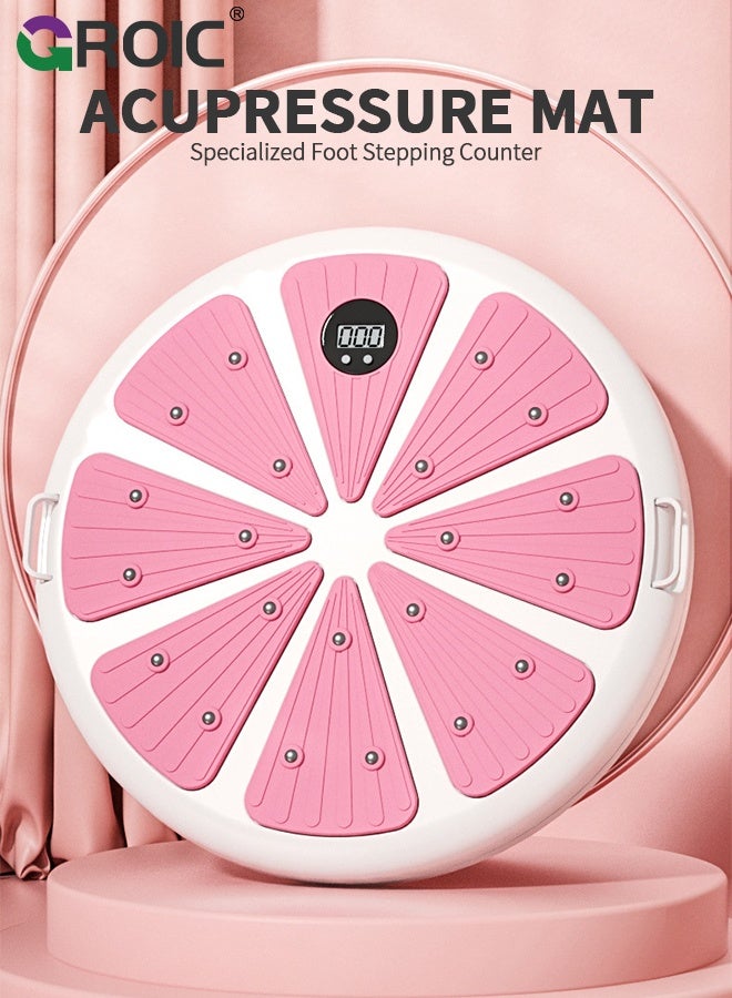 GROIC Waist Twisting Disc, Waist Twist Board for Exercise Twisting with Digital Counter, Steel Balls & Pull Rope - Full-Body Home Fitness Equipment for Waist Shaping & Arm Training - Pink - Image 2