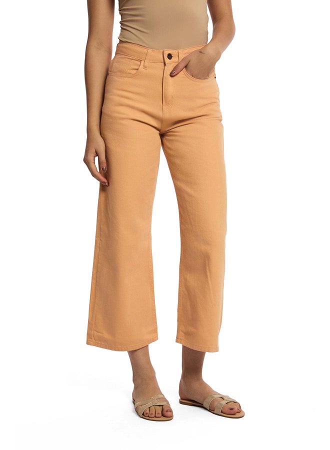 Premoda بنطال جينز دينم عالي الخصر وواسع الساق - Image 1