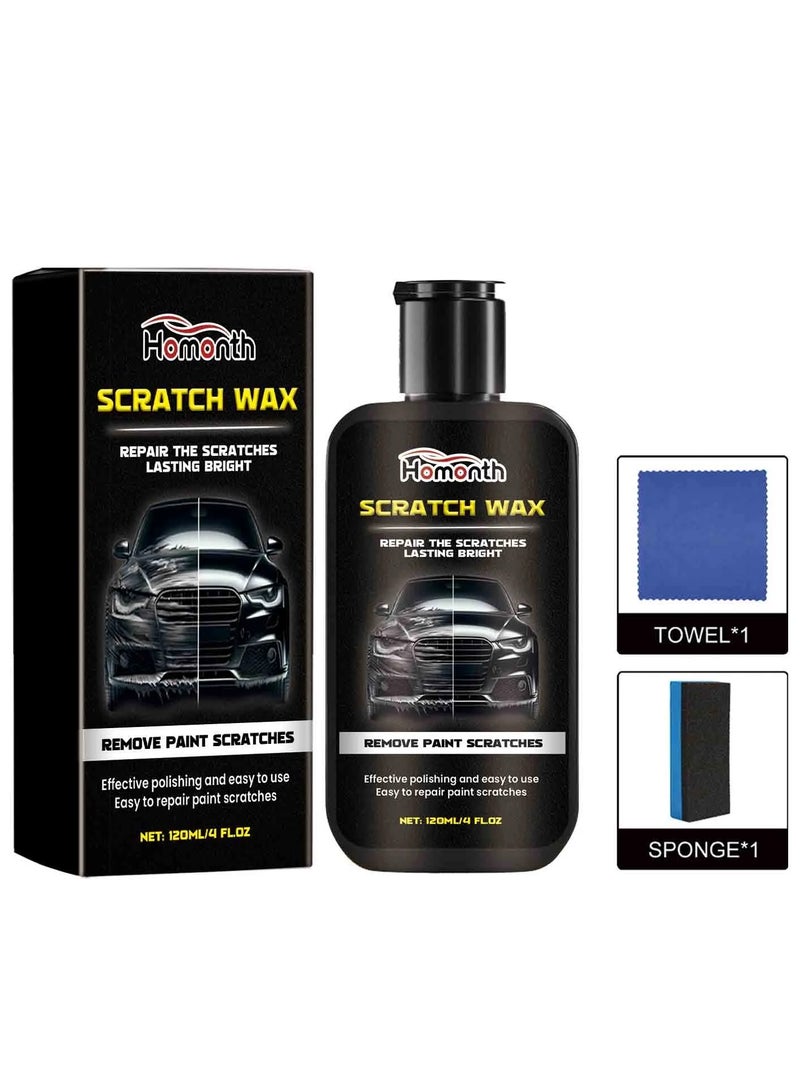 Homonth Car Scratch Repair Paste Scratch Repair Wax for Car, Car Scratch Remover Paste Polishing Wax Professional Car Scratch Remover Kit with Wipe & Sponge for Deep Scratches  - Image 1