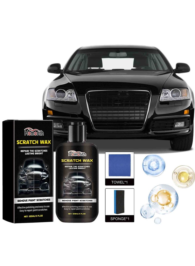 Homonth Car Scratch Repair Paste Scratch Repair Wax for Car, Car Scratch Remover Paste Polishing Wax Professional Car Scratch Remover Kit with Wipe & Sponge for Deep Scratches  - Image 3