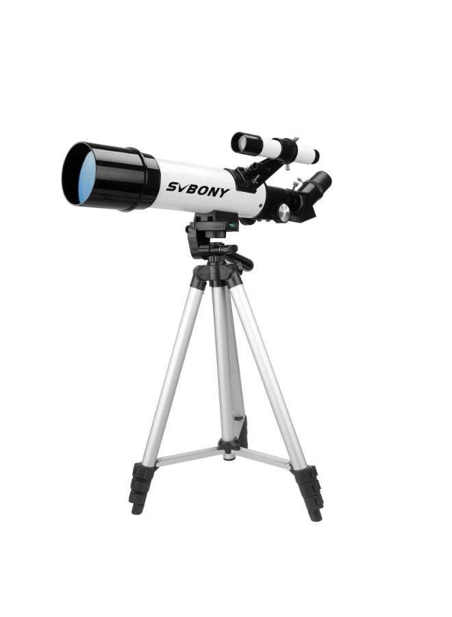 SVBONY SVBONY 60/400mm Refractor Telescope – White | Multi-Coated Lens for Clear Images | 45° Erecting Prism for Comfortable Viewing | K20mm Eyepiece & 5x24 Finder Scope | Ideal for Beginners & Stargazing  - Image 1