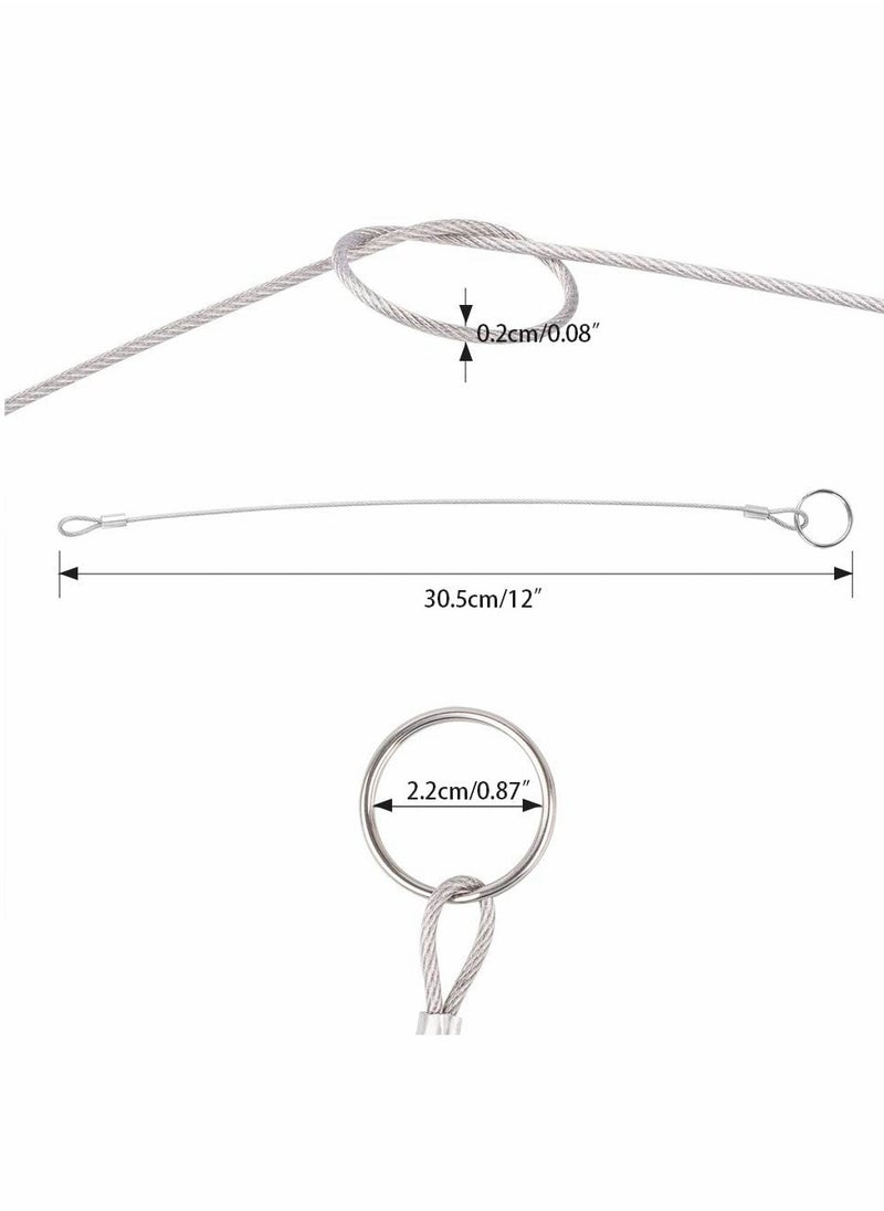 Excefore 316 Stainless Steel Lanyard Cable Tether With Rubber Coating, 2mm Safety Rope, for Navigation,Prevent Loss and Suspension of Objects - 12 Pcs  - Image 2