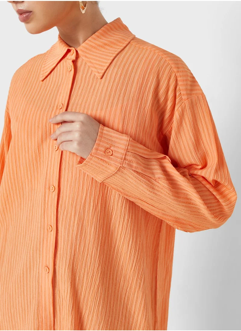 نوكتورن Crop Top & Button Down Shirt Set