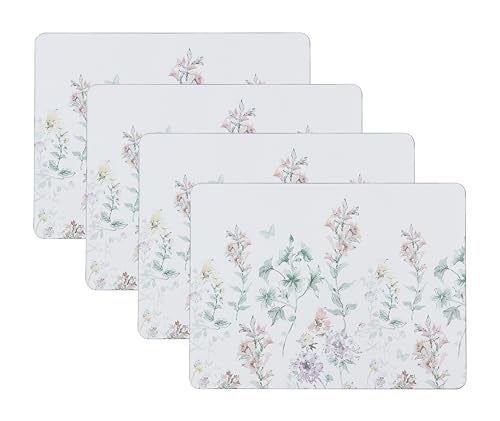 Laura Ashley Cork Placemats 16 x 12-inch for Kitchen and Dining Tables, Heat Resistant, Durable, Easy Clean, Set of 4, Wild Meadow - Image 1