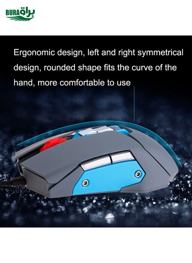 BURAQ - MOS9A 9 Keys 1600DPI Office Game USB Voice-Activated Voice Macro Programming Mouse, Cable Length: 2m - Image 1