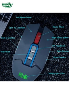 BURAQ MOS9A 9 Keys 1600DPI Office Game USB Voice-Activated Voice Macro Programming Mouse, Cable Length: 2m  - Image 4