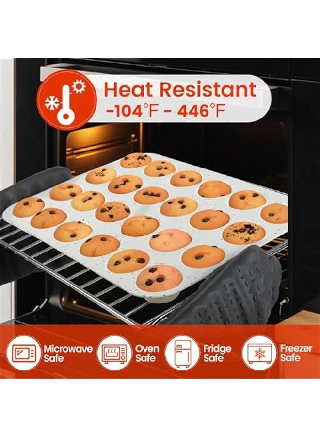 CAKETIME Silicone Mini Muffin Pan, 24 Cups Nonstick Mini Cupcake Pan for Baking Muffin, Cupcake, Egg Bites, Fat Bomb, 1 Pack Confetti - Image 4