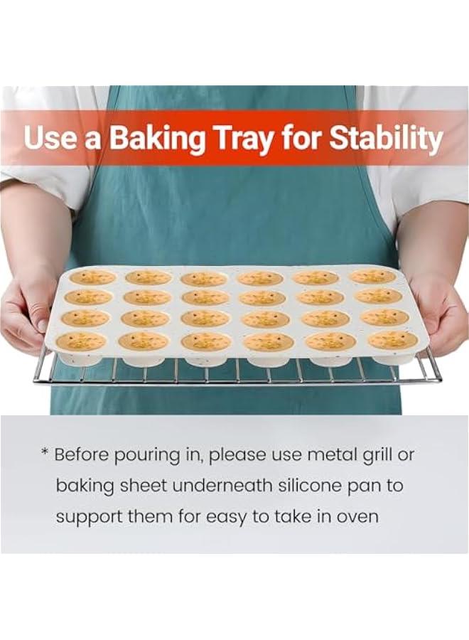 CAKETIME Silicone Mini Muffin Pan, 24 Cups Nonstick Mini Cupcake Pan for Baking Muffin, Cupcake, Egg Bites, Fat Bomb, 1 Pack Confetti - Image 5