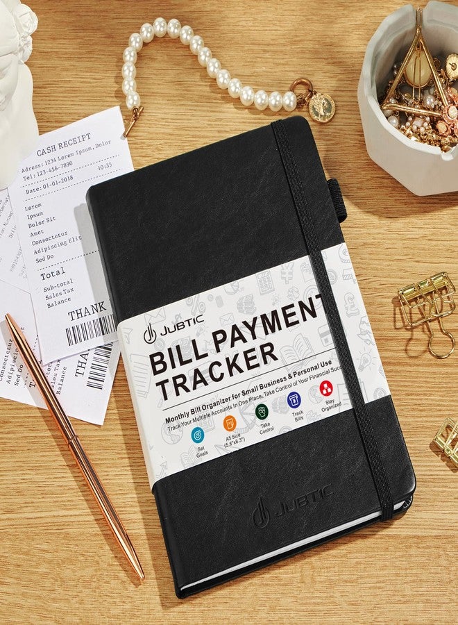 JUBTIC Bill Tracker Notebook, Bill Payment Tracker Monthly Organizer&Bill Book for Budgeting Financial,Monthly Bill Planner Expense &Payments Checklist Organizer-8.3"x5.8",Black - Image 2