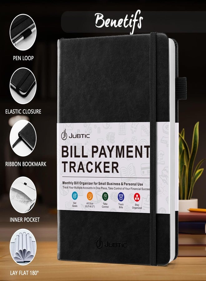 JUBTIC Bill Tracker Notebook, Bill Payment Tracker Monthly Organizer&Bill Book for Budgeting Financial,Monthly Bill Planner Expense &Payments Checklist Organizer-8.3"x5.8",Black - Image 3