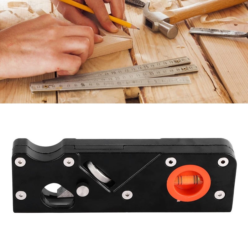Manual Woodworking Chamfer Plane With Bubble Level High Carbon Steel Blade Black - Image 4