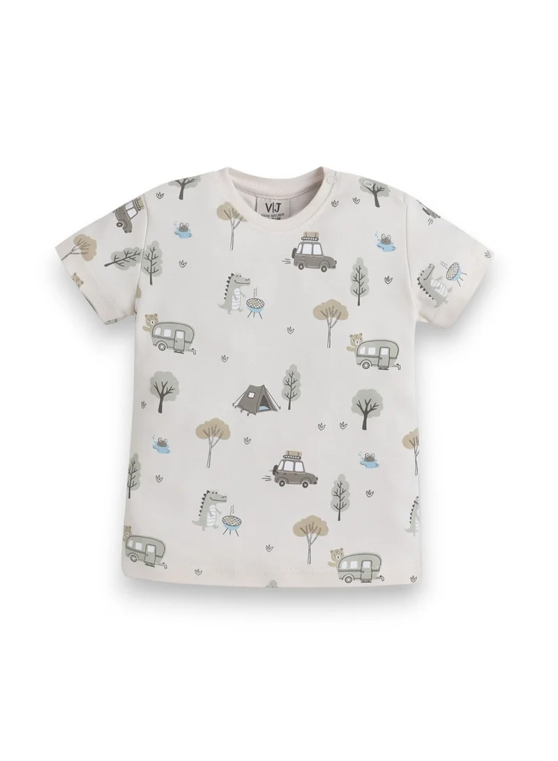 victor and jane Infant Boys Animal Print Cotton Pajama Set – Soft T-Shirt & Shorts Nightwear