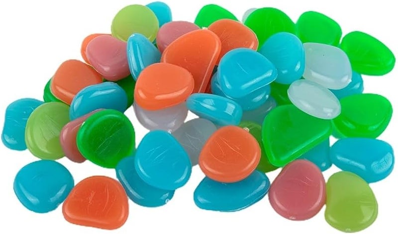 Glow In The Dark Pebbles 50PCS Luminous Stones For Outdoor Pathway Garden Mix Color - Image 5