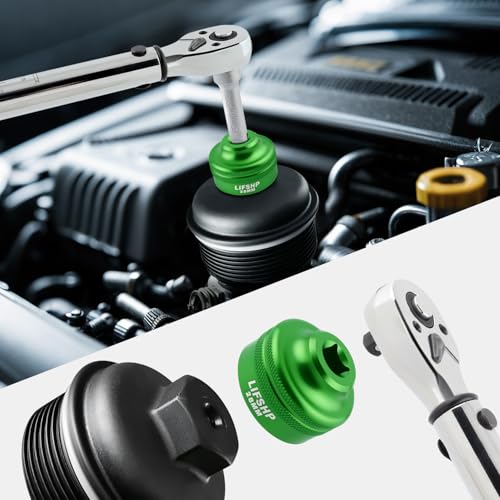 LIFSHP 28MM Oil Filter Socket, 3/8" Drive For Dodge Ram 6.7L Cummins Other Vehicles Oil/Fuel Filter Removal Tool-Green - Image 3