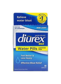 Max Maximum Strength Caffeine Free Diuretic Water Pills Feel Better And Less Heavy 48 Count (Pack Of 1)