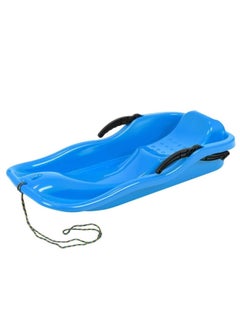 RollsTimi  Outdoor Sports Plastic Skiing Boards Sled Luge Snow Grass Sand Board Ski And Snowboard With Rope-Light Blue  - Image 1