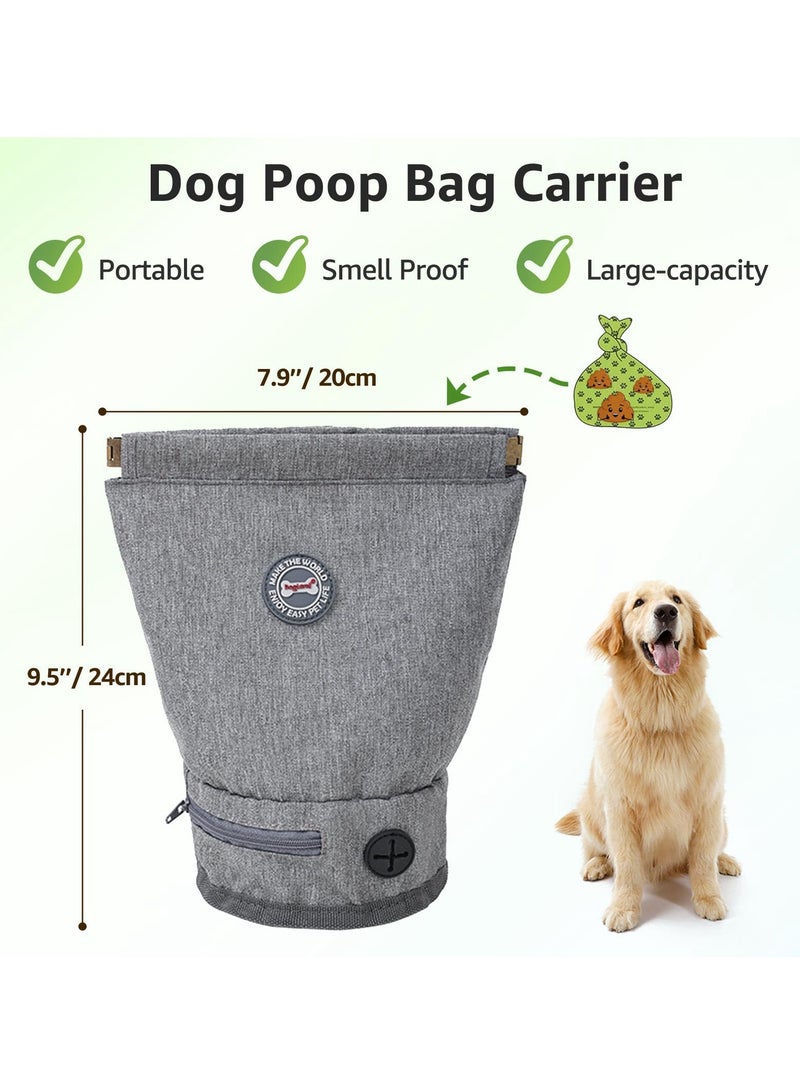 SYOSI Dog Poop Bag Holder with Dispenser, Reusable, Smell Proof Waste Pouch, Magnetic Closure, Ideal for Walking, Hiking, Camping, Portable Pet Accessory - Image 2