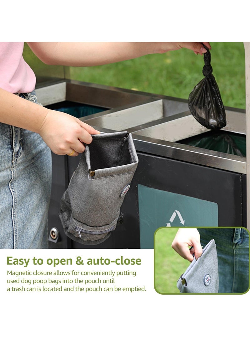 SYOSI Dog Poop Bag Holder with Dispenser, Reusable, Smell Proof Waste Pouch, Magnetic Closure, Ideal for Walking, Hiking, Camping, Portable Pet Accessory - Image 3