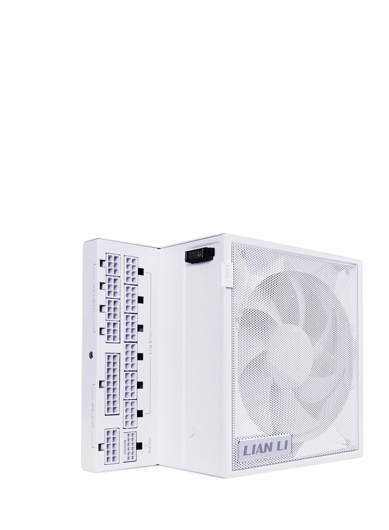 ليان لي مزود طاقة معياري كامل 850 واط من سلسلة ايدج - ذهبي - ATX 3.1 - دعم منفذ الملحقات الإضافية السريع 5.1 - موصل 12 فولت - 2 × 6 - تصميم على شكل حرف L لحافظة الغرفة المزدوجة - بدون موزع USB/مروحة - - Image 1