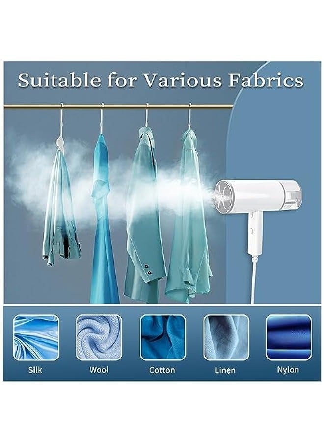 بيوينتي جهاز كي بالبخار محمول للملابس والسفر مع خزان مياه سعة 145 مل قابل للطي ومحمول باليد بتسخين سريع خلال 16 ثانية، جهاز كي بالبخار للقماش مع فرشاة وقمع للمنزل والمكتب والسفر من سوبيكاتي - Image 3