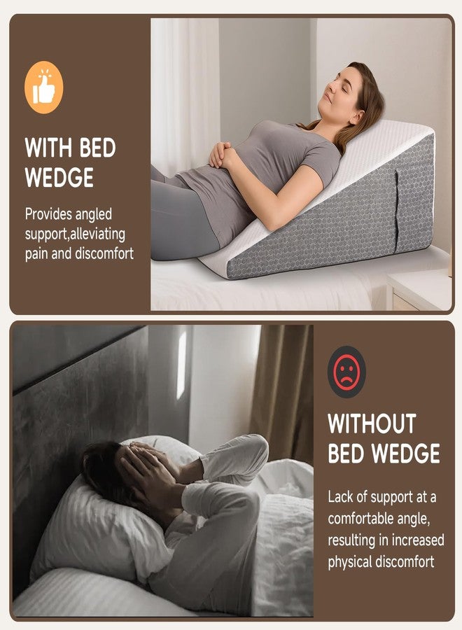 TBXONMOW Wedge Pillow for Sleep Apnea Bed Wedge Pillow Headboard Set for After Surgery,Sleeping,Gerd Acid Reflux Relief,Back Pain Relief Triangle Pillow for Adult,Neck Pain,Anti Snoring,Back Support - Image 5