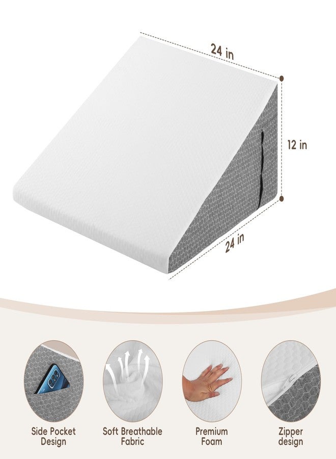 TBXONMOW Wedge Pillow for Sleep Apnea Bed Wedge Pillow Headboard Set for After Surgery,Sleeping,Gerd Acid Reflux Relief,Back Pain Relief Triangle Pillow for Adult,Neck Pain,Anti Snoring,Back Support - Image 4