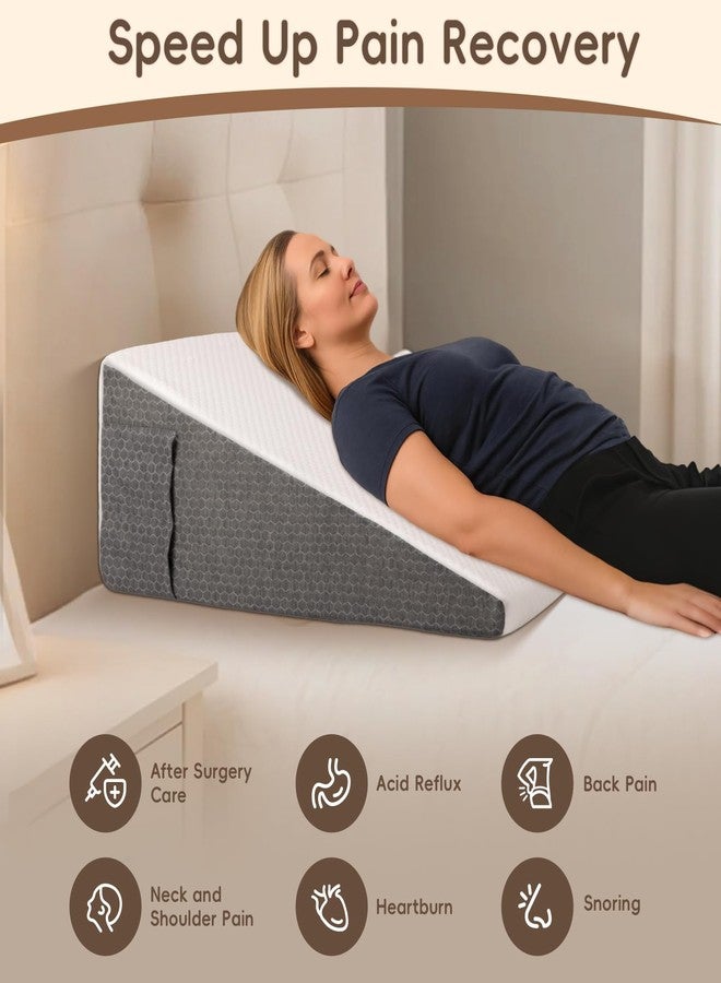 TBXONMOW Wedge Pillow for Sleep Apnea Bed Wedge Pillow Headboard Set for After Surgery,Sleeping,Gerd Acid Reflux Relief,Back Pain Relief Triangle Pillow for Adult,Neck Pain,Anti Snoring,Back Support - Image 2