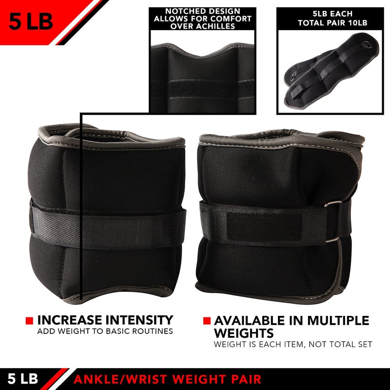 JFIT Ankle Weight Pair 5.0 LBS, Set of 2 with Adjustable Velcro Straps - Breathable, Moisture Absorbent Weight Straps for Men and Women - Comfortable Ankle, Wrist Weights - Image 4