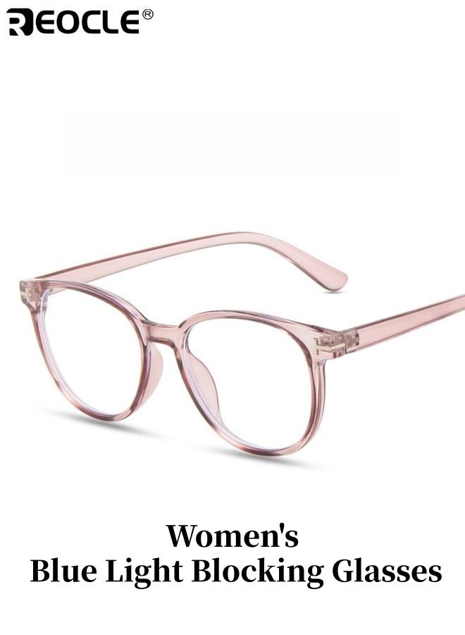 ريوكل نظارات حجب الضوء الأزرق للسيدات بتصميم إطار دائري وعدسات غير طبية لمكافحة إرهاق العينين مع وضوح عالي للاستخدام أمام الشاشة - Image 1