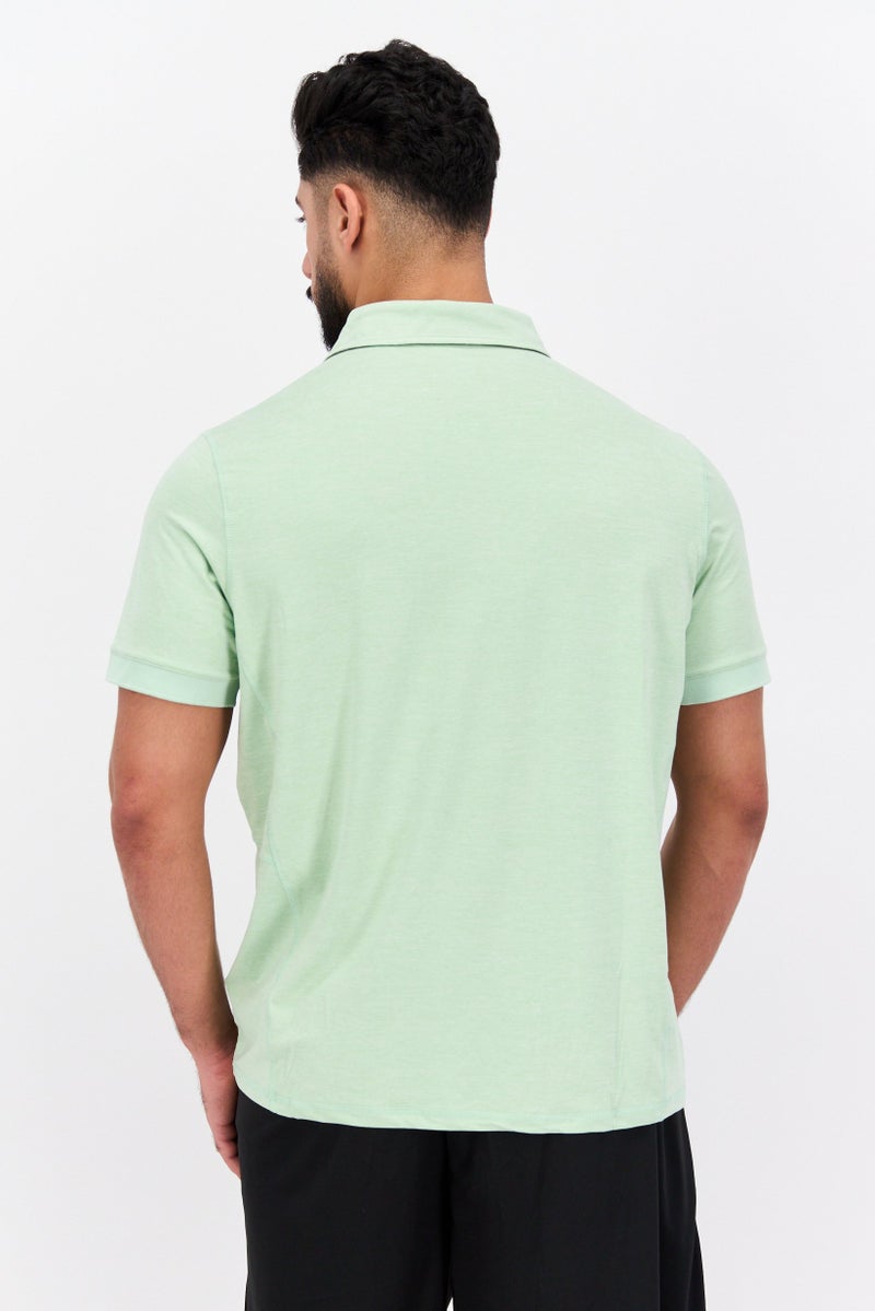 MOTION Men Sportswear Fit Short Sleeve Tennis Polo Shirt, Light Sage Green - Image 3