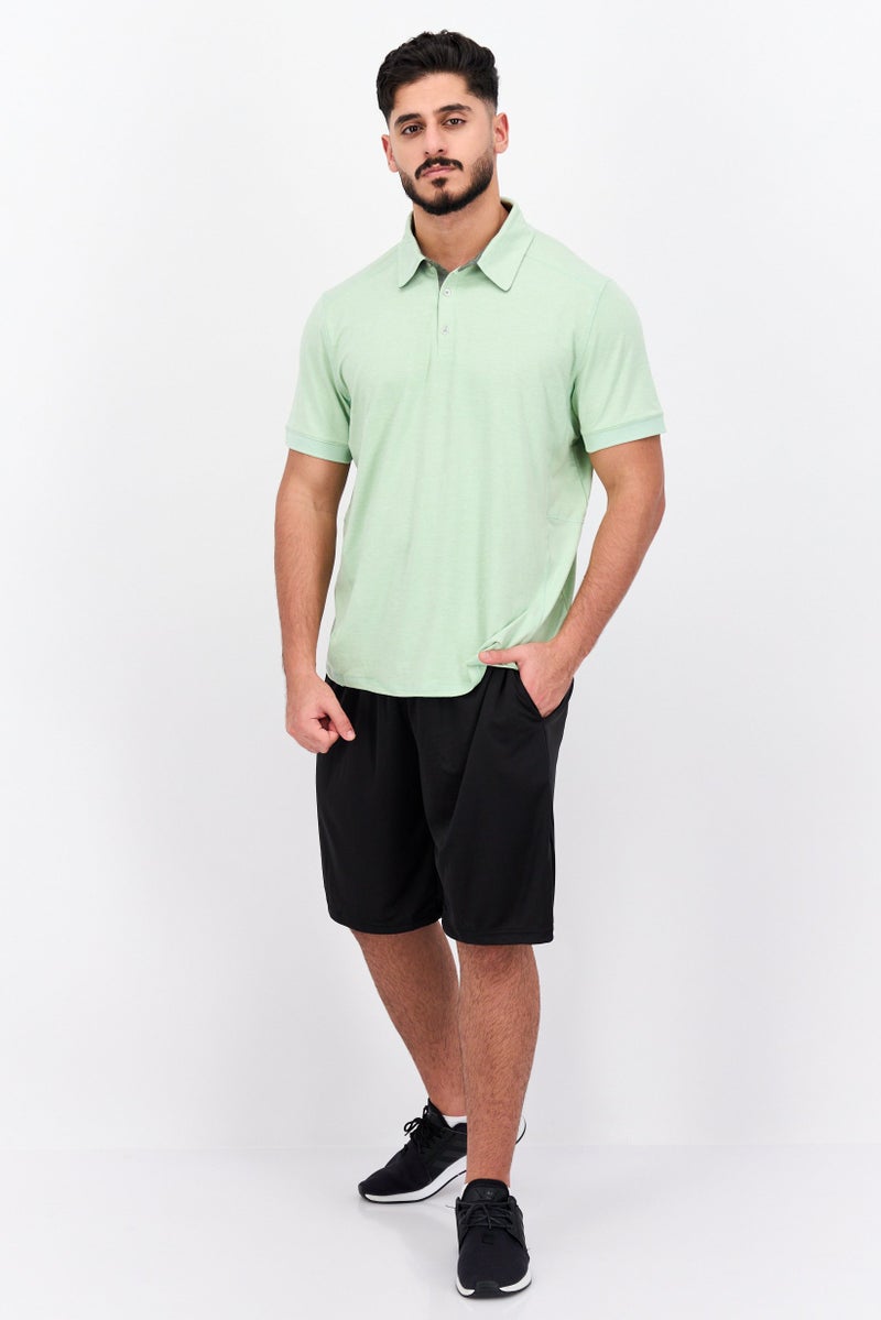 MOTION Men Sportswear Fit Short Sleeve Tennis Polo Shirt, Light Sage Green - Image 4