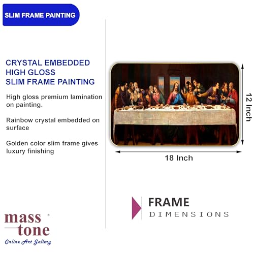 Masstone Premium Crystal Lord Jesus Last Super High Glossy Surface with Golden Slim Frame, 45x30 cm – Wall Art for Living Room, Bedroom, and Office Décor - Image 4