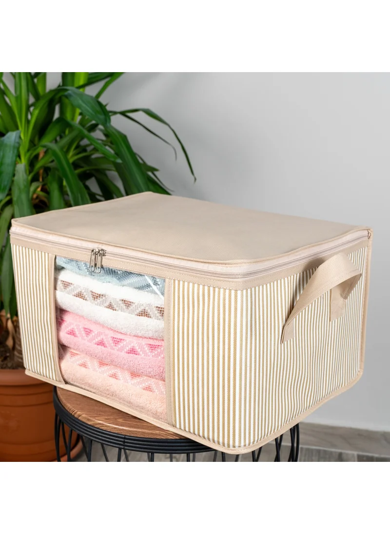 Nacarev 2 Pieces Small Size Window Line Pattern Printed Wardrobe Under Plinth Under Suitcase Organizer Bag Set 40X30X20 cm