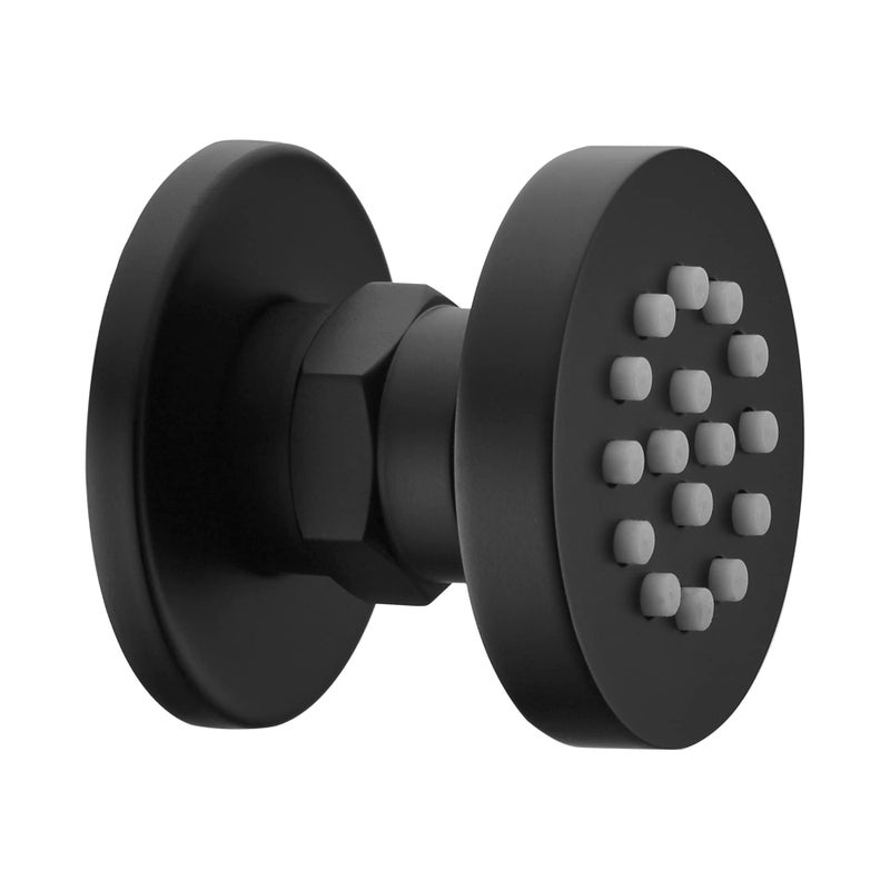 orhemus Solid Brass Body Spray Shower Jet - Round Massage Side Sprayer Spa System Shower Set Adjustable Wall Mounted Matte Black Finish - Image 2