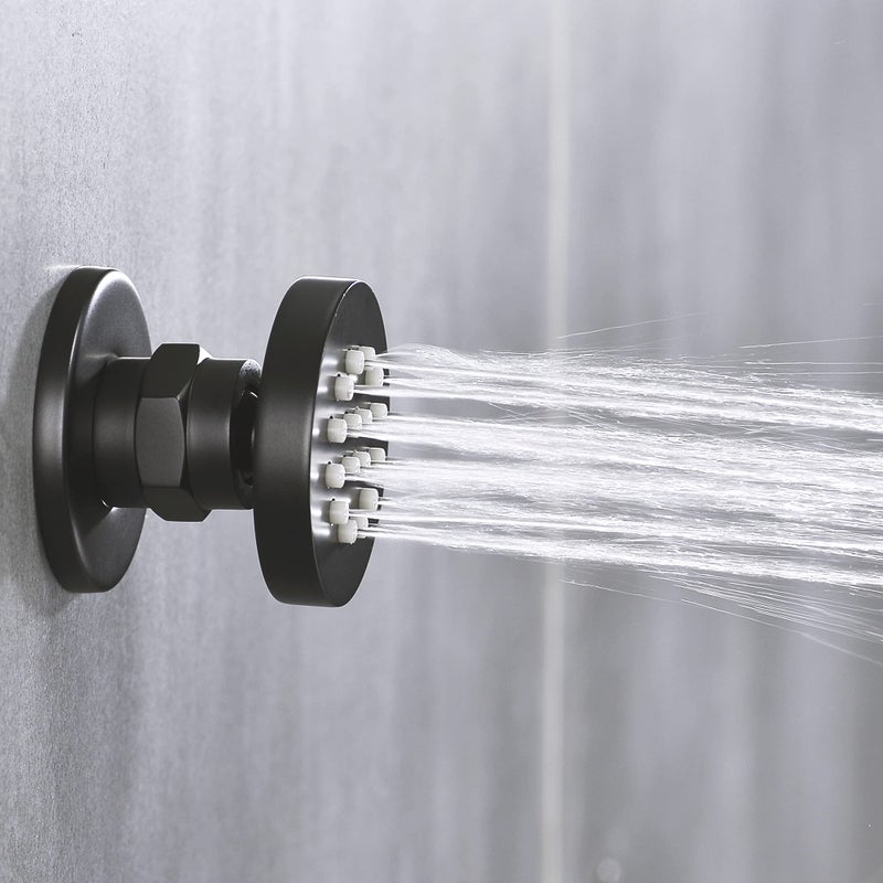 orhemus Solid Brass Body Spray Shower Jet - Round Massage Side Sprayer Spa System Shower Set Adjustable Wall Mounted Matte Black Finish - Image 4