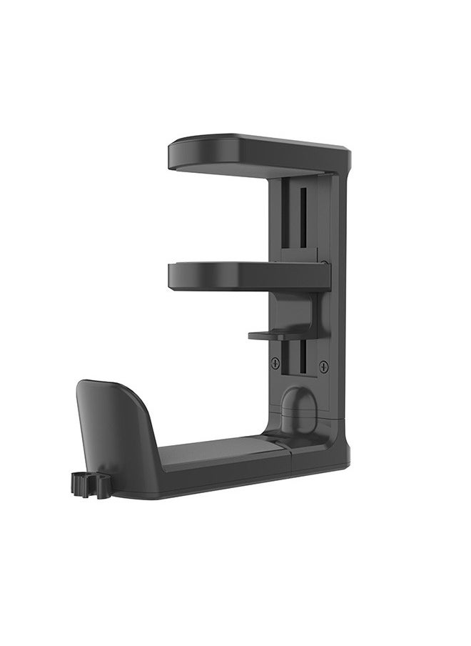 Generic PC Gaming Headset Headphone Hook Holder Hanger Mount, Headphones Stand with Adjustable & Rotating Arm Clamp, Under Desk Design, Universal Fit, Built in Cable Clip Organizer (Gaming Black)  - Image 4