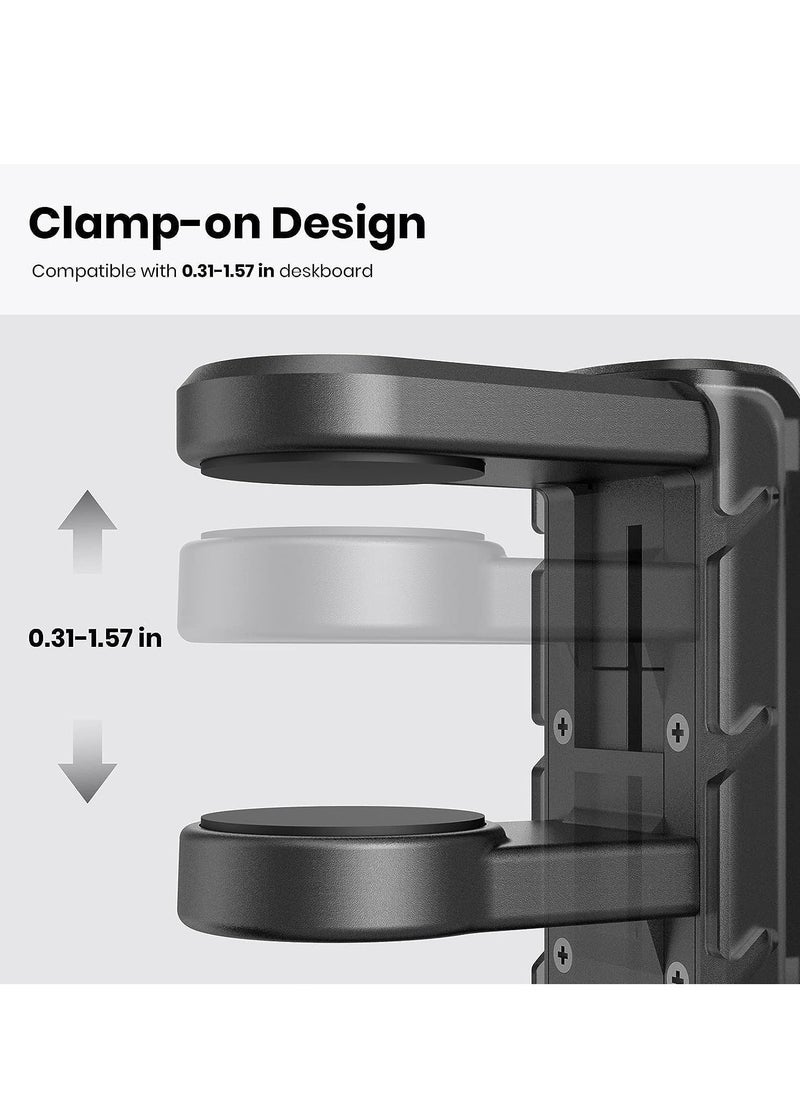 Generic PC Gaming Headset Headphone Hook Holder Hanger Mount, Headphones Stand with Adjustable & Rotating Arm Clamp, Under Desk Design, Universal Fit, Built in Cable Clip Organizer (Gaming Black)  - Image 3