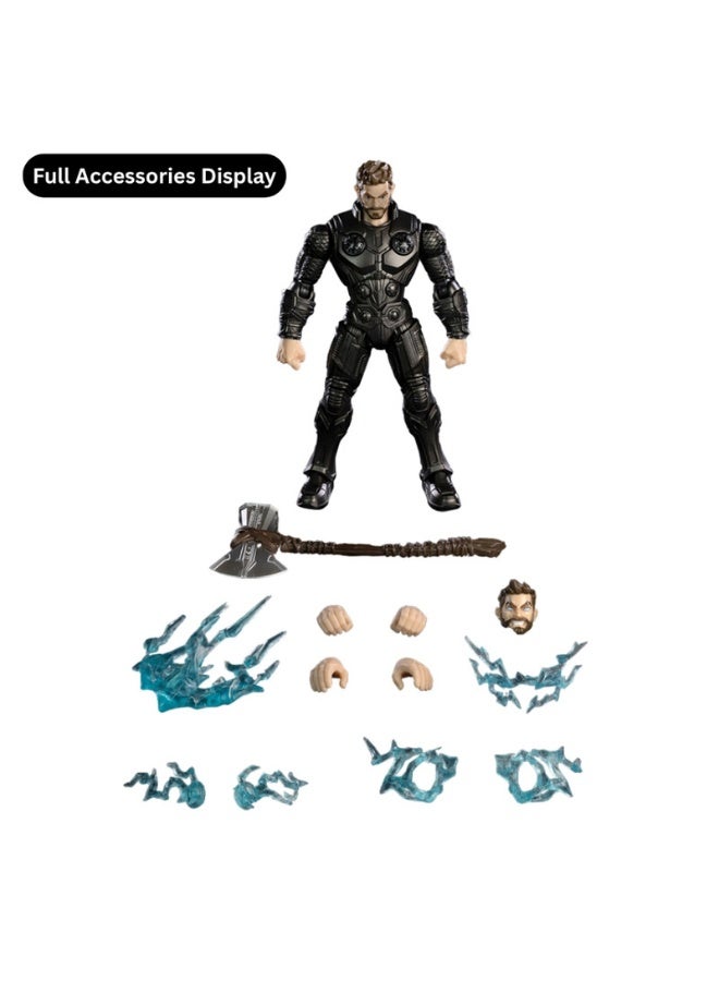 BLOKEES Marvel Infinity Saga Thor Champion Class Model Kit | 94 PCS Collectible Buildable Action Figure with Stormbreaker | STEM Construction Toy for Kids & Adults | Pose & Display - Image 4